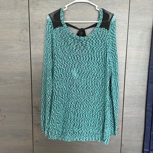 Maurice’s teal sweater with v-back